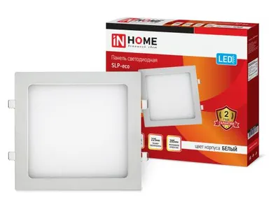 фото Панель светодиодная квадратная SLP-eco 18Вт 230В 4000К 1260Лм 225х225х23мм белая IP40 IN HOME