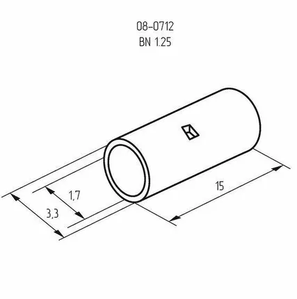 Фото №2 Гильза соединительная (СГ L-15мм) 0.5-1.5кв.мм (BN1.25) REXANT 08-0712