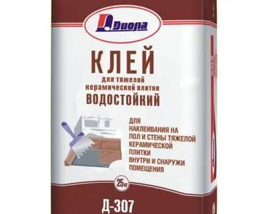фото Клей для напольного кафеля Диола-307/водостойкий