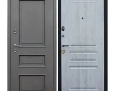 фото Входная дверь Термо Айсберг муар коричневый-сосна белая