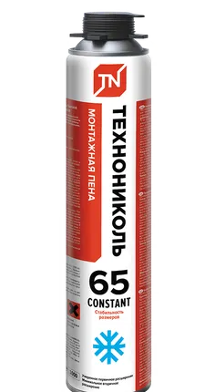 Фото №0 Пена монтажная профессиональная ТЕХНОНИКОЛЬ 65 CONSTANT всесезонная, 12*990 гр.