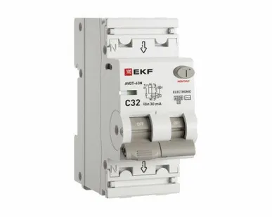 фото Выключатель автоматический дифференциальный АВДТ-63N 1P+N 32А (C) 30мА (AC) эл 6кА PROXIMA