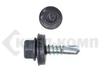 фото Саморез кровельный 4,8х19 RAL7024, серый графит К КРЕП-КОМП Средняя фасовка (250шт)