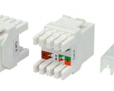 фото Вставка Keystone Jack RJ-45(8P8C) кат. 6 180град. KJ8-8P8C-C6-180-WH бел. Hyperline 426189