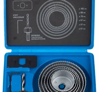 фото Набор коронок по дереву ЗУБР D51-102 мм. 8 предметов