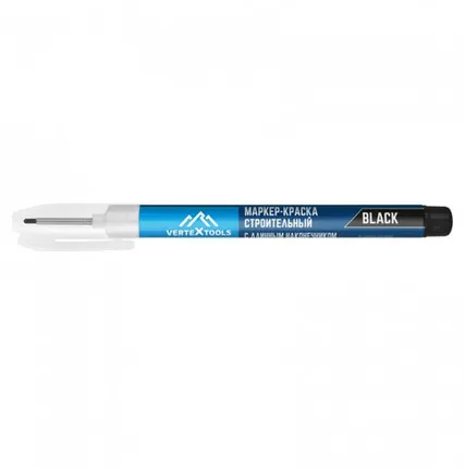 Фото №0 Маркер краска строительный VERTEXTOOLS черный