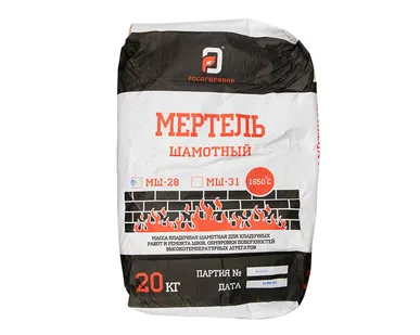 фото Мертель Шамотный МШ-28 мешок 20кг. под. 50 шт.