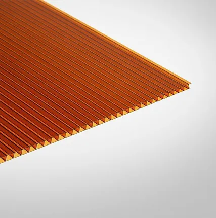 Фото №0 Поликарбонат 2100х6000х6мм (терракот) Unipol 0,75кг/м2 пленка с 1 стороны