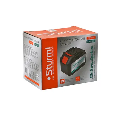 Фото №4 Аккумуляторная батарея 1BatterySystem Sturm SBP1806, 18 В, 6 Ач, индикатор заряда