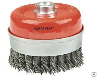 фото Щетка STAYER чашечная для УШМ, закал сплет сталь провол 0,5мм с бандаж,100м