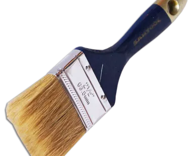 фото Кисть плоская "SANTOOL" ЭКСПЕРТ, 63мм натуральная щетина синяя деревянная