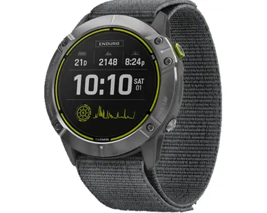 фото Часы Garmin Enduro стальной корпус и серый нейлоновый ремешок UltraFit