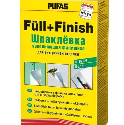 Фото №0 Шпатлевка Pufas №1 FullFinish spachtel заполняющая для внутренних работ 1 к
