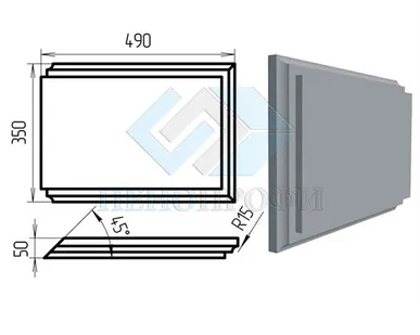 фото Фасадные рустовые камни из пенопласта (пенополистирола) боссажи РК-06 ПСБ-С-25Ф