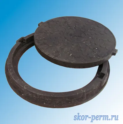 Фото №3 Люк полимер-песчаный (нагрузка 6 т) тип С, черный