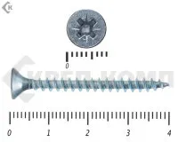 Фото №0 Саморез белый цинк POZY 4х40 (8000шт)
