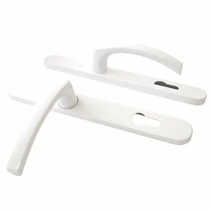 Фото №0 Гарнитур нажимной FKS подпружиненный, со сплошной накладкой (30мм), с закрытыми винтами , Белый RAL9016