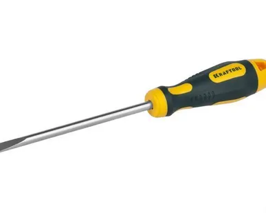 фото Отвертка KRAFTOOL "EXPERT",Cr-Mo-V, двухком. противос. рукоятка, SL 6,0х125