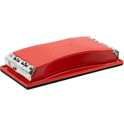 Фото №0 Держатель для нажд.бум., пластик.с мет.прижимом, красный 210 х 105 мм