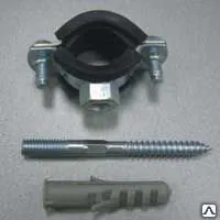 Фото №0 Хомут труб. 15- 19 мм м8 (3/8&quot;) со шпилькой-шурупом и дюбелем