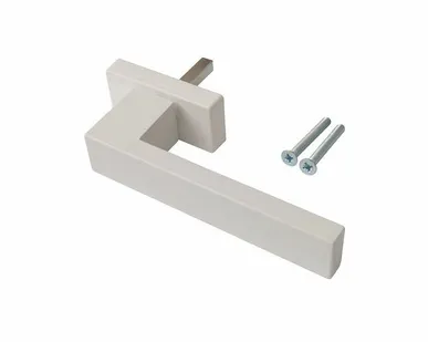 фото Ручка оконная Internika DUBLIN 40 мм, алюминиевая, 2 винта, белый матовый RAL9016M (45°)