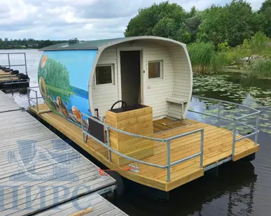 фото Баня на воде, плавучая баня, баня на понтоне