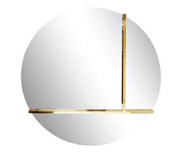 фото KFG096 Зеркало круглое с металл. вставками золото d80см