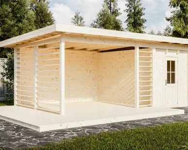 фото Беседка 18 с хозблоком (Комфорт) - брус 44 мм