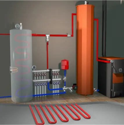 Фото №0 Монтаж котла в частный дом