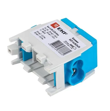 Фото №1 Клемма распределительная КСР с двойным винтом 2х35/2х25 син. PROxima EKF ksr-2.35-2.25-blue