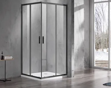 фото Azario Milton 1142 Black душевое ограждение 90 90 см