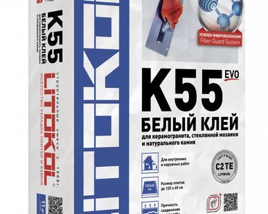 фото Клей для стеклянной мозаики и плитки LITOPLUS K55, 25кг