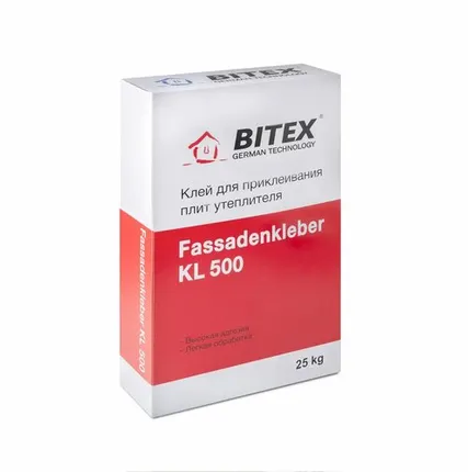 Фото №0 Клей для приклеивания утеплителя BITEX Fassadenkleber KL 500, 25 кг