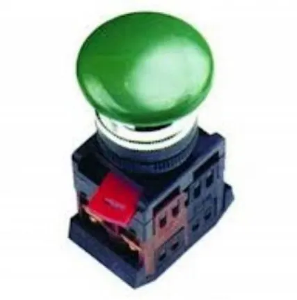 Фото №0 Кнопка AEА-22 Грибок зеленая d22мм 1НО+1НЗ ИЭК