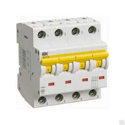Фото №0 Автоматический выключатель 4п 16А ВА 47-60 "D" 6кА (MVA41-4-016-D) ИЭК