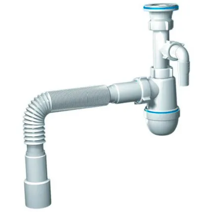 Фото №0 Сифон 1 1/2х40 с носиком с гофрой 40/50 (C0315) Анипласт