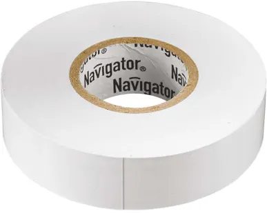 фото Изолента ПВХ 19мм (рул.20м) бел. NIT-A19-20/WH Navigator 71109