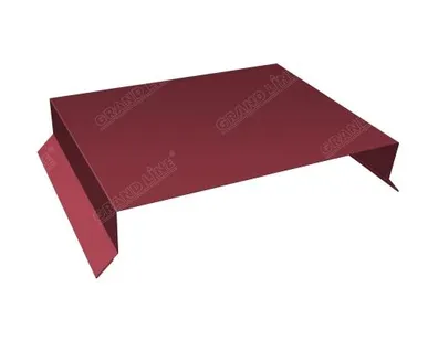 фото Парапетная крышка прямая 150мм 0,5 Satin с пленкой RAL 3005 красное вино