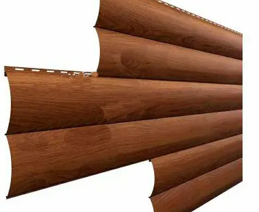 фото Сайдинг металлический Бревно 4х0,356м 0,5мм Ecosteel, мореный дуб