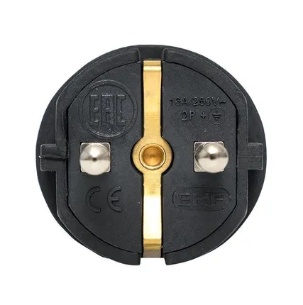 Фото №3 Вилка угловая 230В 2P+PE 16А IP44 каучук PROxima EKF RPS-017-16-230-44-r