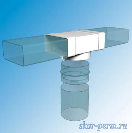 Фото №2 Соединитель Т-образный 60х204 с выходом D100, ERA