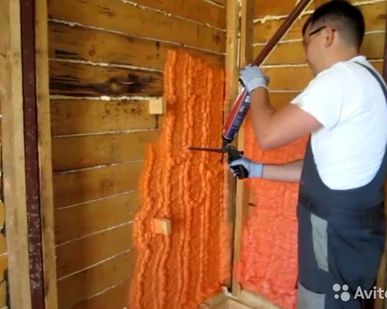 фото Утепление напыляемым утеплителем домов, фундаментов, ворот и т.п.