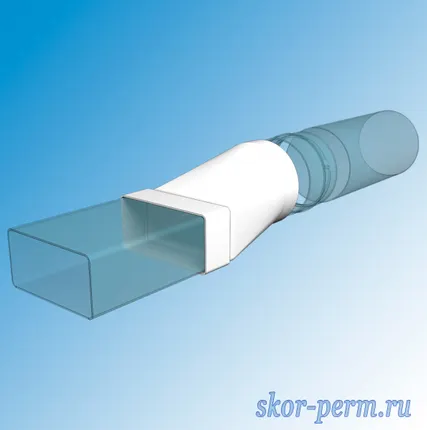 Фото №1 Соединитель эксцентриковый 60х204/D125 плоский/круглый ПВХ, ERA