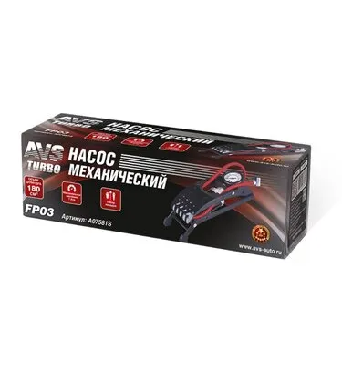 Фото №0 Насос ножной "AVS" (с манометром, 1 цилиндр, FP03)