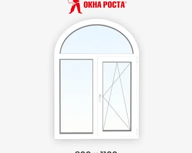 фото Арочное пластиковое окно №12, 1100X800