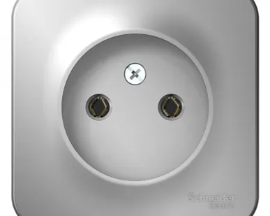 фото Розетка 1-м ОП Blanca 16А IP20 250В без заземл. без защ. шторок с изолир. пластиной алюм. SE BLNRA000113