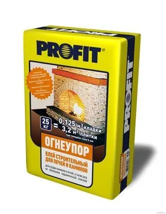 Фото №0 Клей для кладки печей и каминов Profit Огнеупор 25 кг