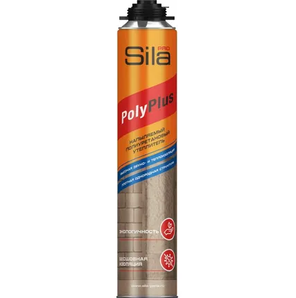 Фото №0 Утеплитель полиуретан напыляемый 850 мл SILA PRO POLYPLUS (12) П '