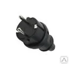 Фото №0 Вилка эл. прямая с/з черн. 16А