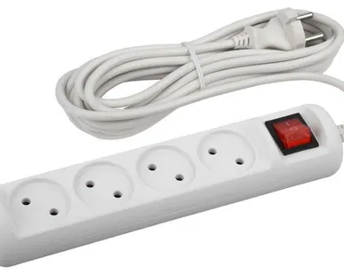 фото Удлинитель 4х5 м без заземл. с выкл. 10А ПВС 2х1 U-4s-5m-2x1 ЭРА Б0044054